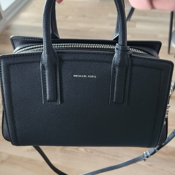 Michael Kors Laila Small Leather Satchel Bag- Black - Picture 12 of 12